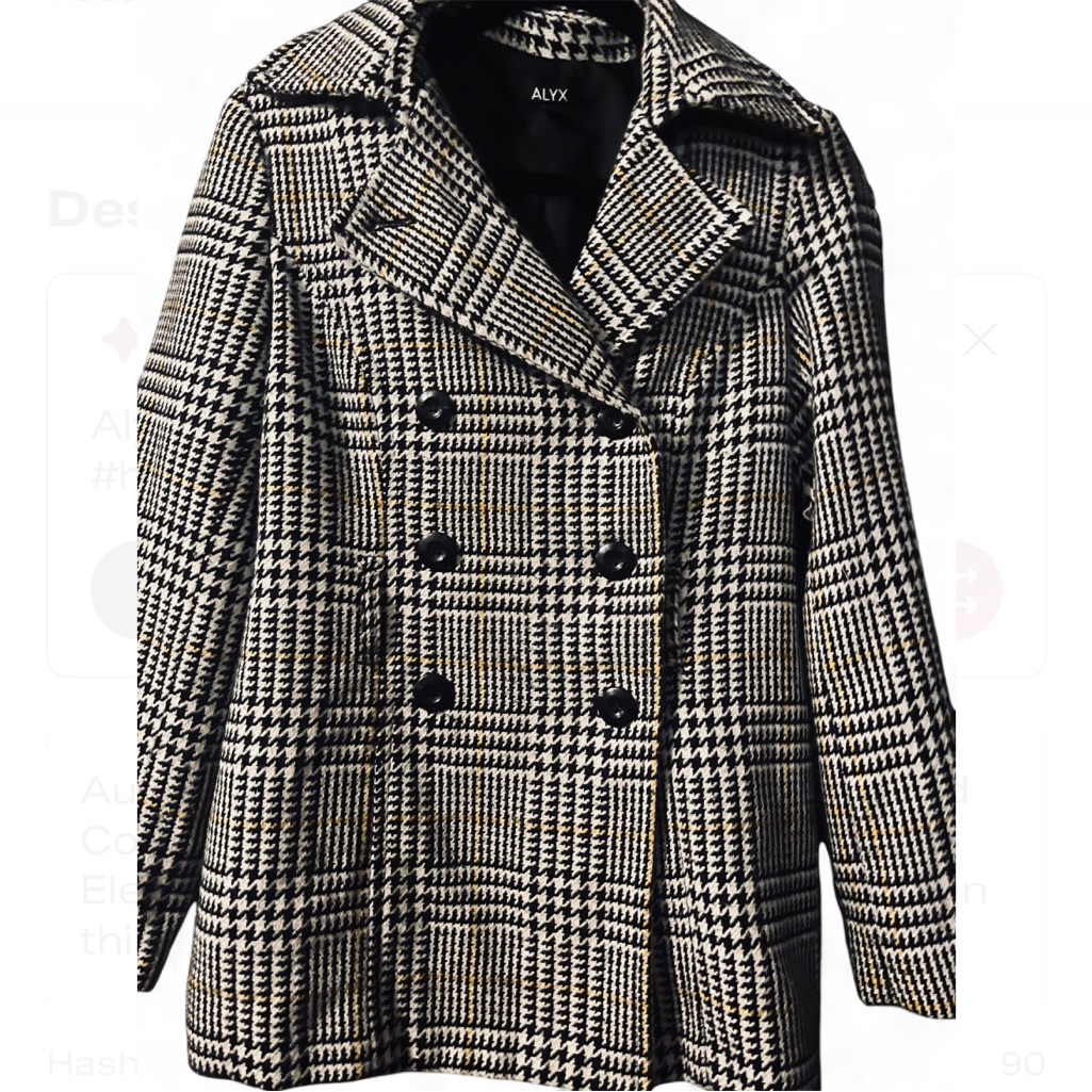 Authentic Alyx Houndstooth Pea Coat